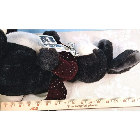 Applause VTG 1986 AFTER EIGHT Rabbit Plush Stuffed Animal Toy Tuxedo Bow Chain - Picture 12 of 12